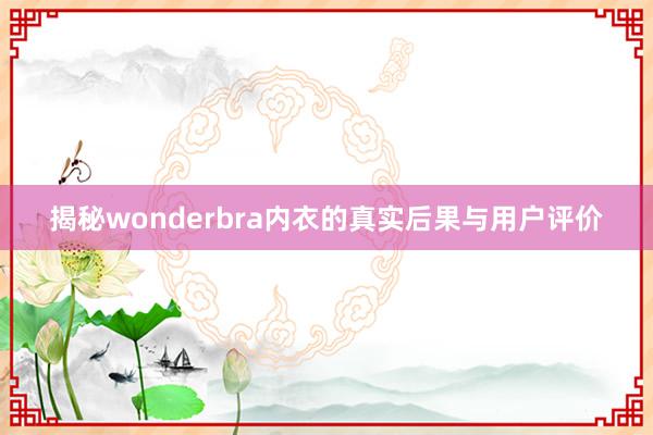 揭秘wonderbra内衣的真实后果与用户评价